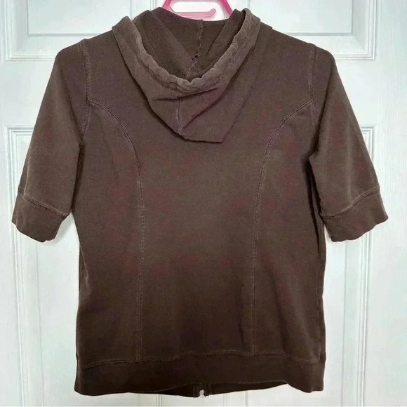 Reitmans Sweatshirt Hooded 1/2 Sleeves Brown Size Small - Picture 13 of 16